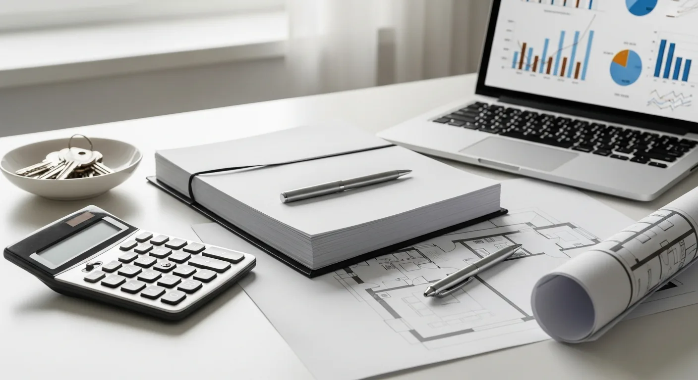 Dossier d'offre d'achat avec calculs de prix immobilier